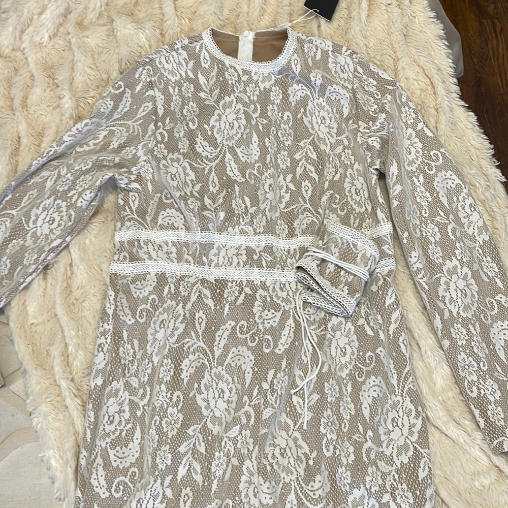 White Lace Long Sleeve Jumpsuit